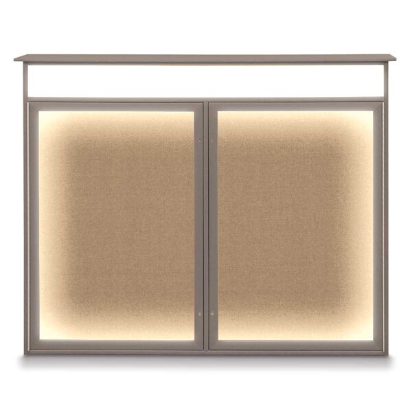 United Visual Products Open Faced Traditional Rounded Corkboard UV645ARC-SATIN-BLACK - main